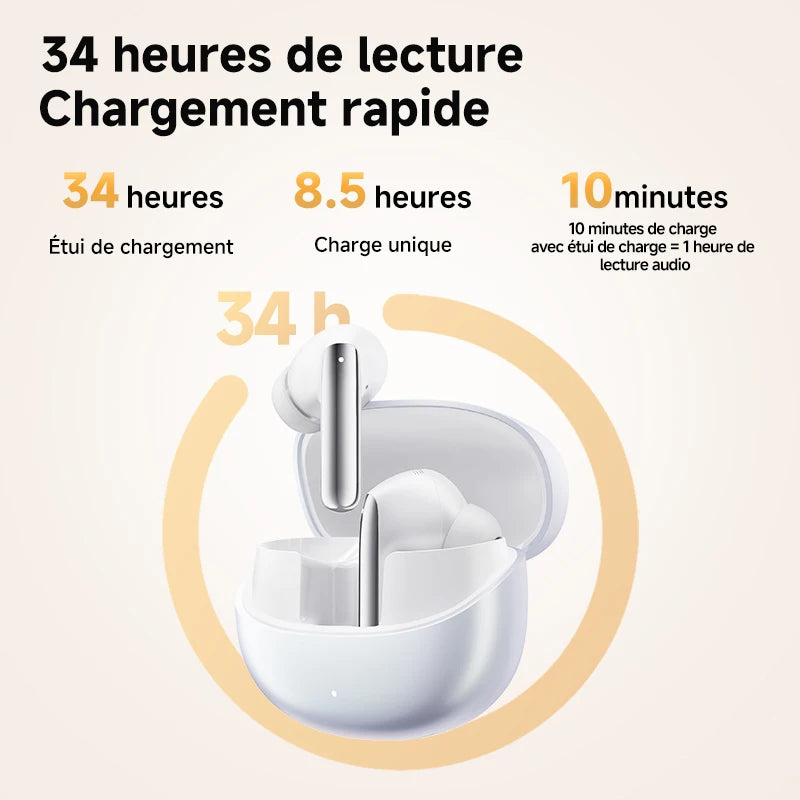 QCY MeloBuds Pro – Écouteurs Sans Fil ANC 46dB | LDAC Hi-Res | 34h d’Autonomie