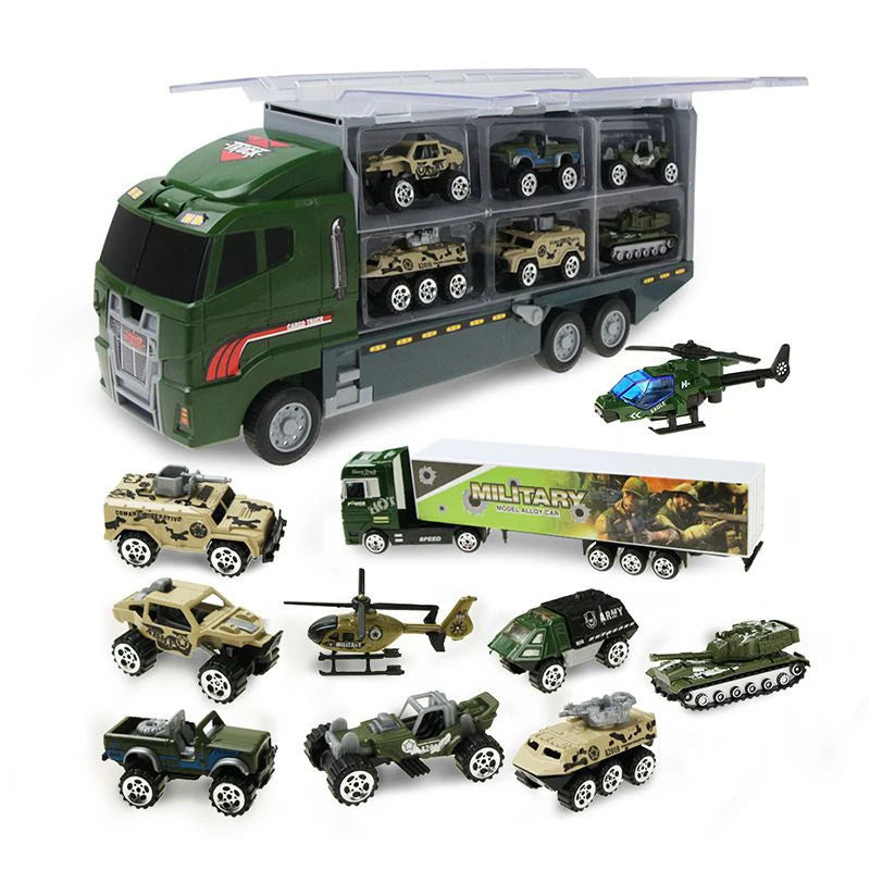 Jouets de Construction 10-en-1 – Camion Transporteur & Mini Véhicules