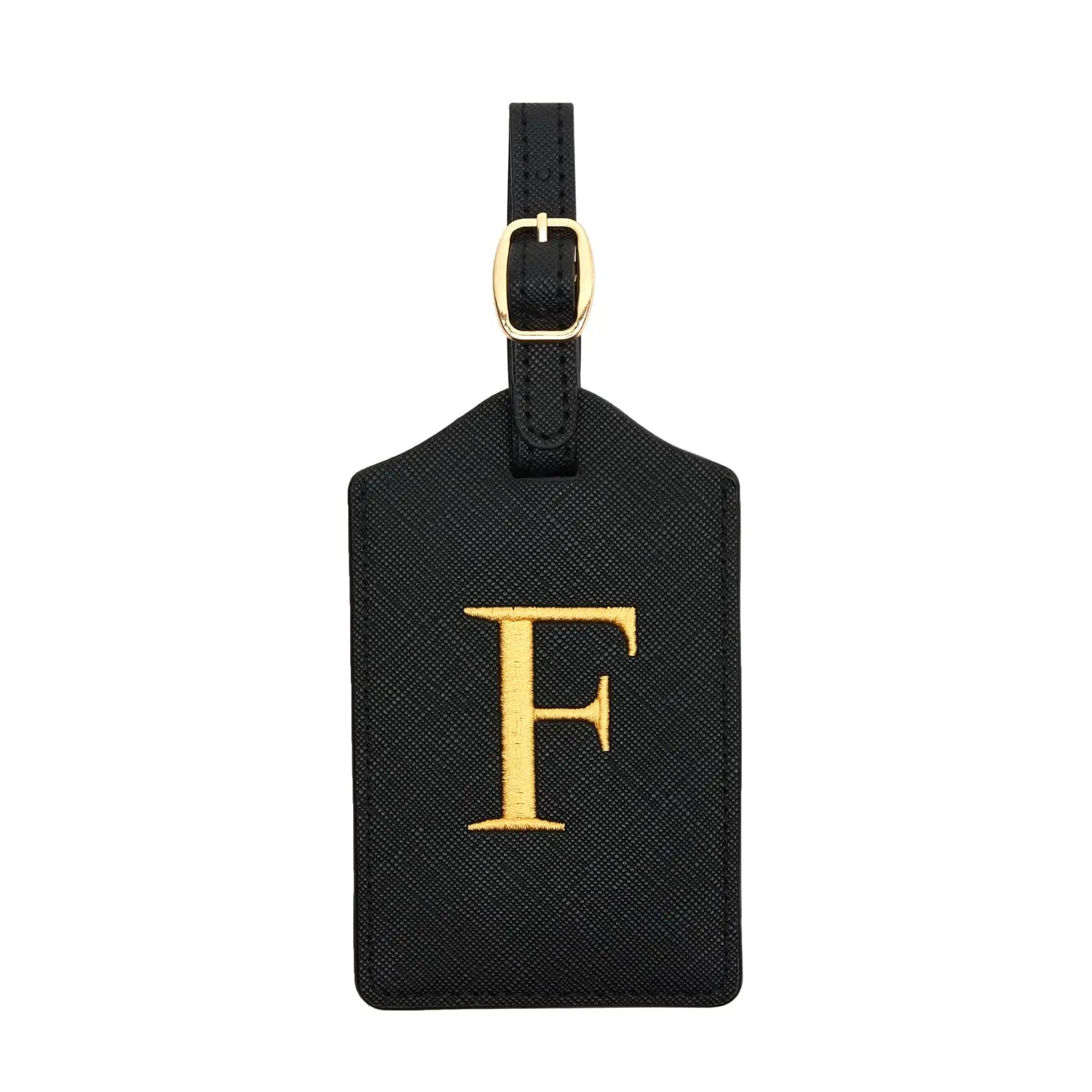 Étiquette de Bagage Personnalisée en Cuir PU – Lettre Initiale A–Z avec Protection Confidentialité