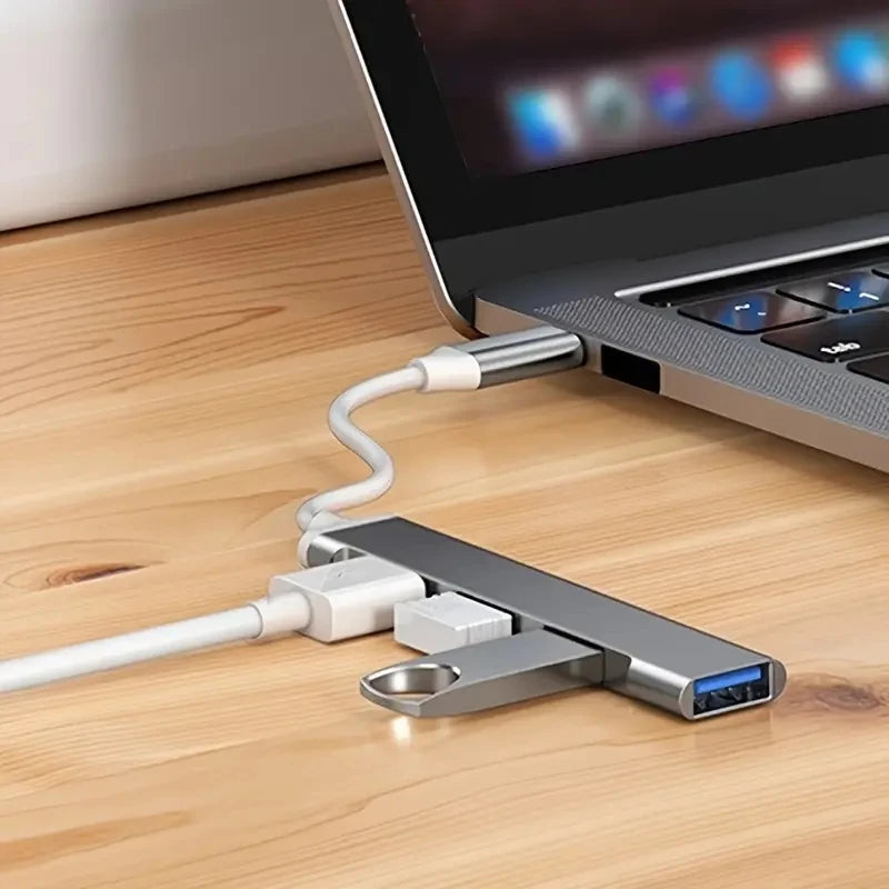 Adaptateur USB-C Hub 4 Ports OTG – Multi-Splitter pour MacBook, PC & Smartphones