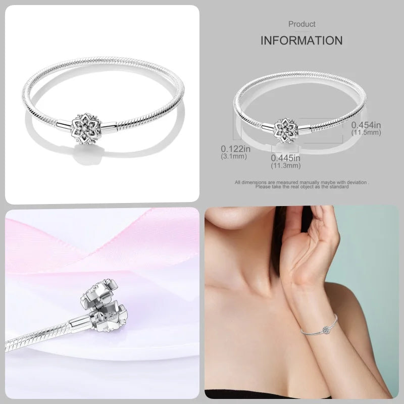 Bracelet en Argent 925 – Cœur Pavé Zircone & Infinity – 17 à 20 cm