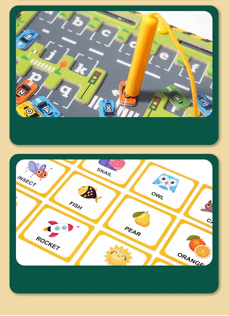 Labyrinthe Magnétique Montessori – Couleurs & Chiffres | Jouet en Bois Motricité Fine (3–5 ans)