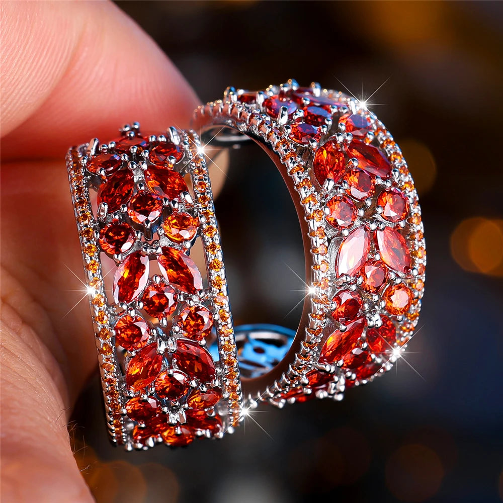 Boucles d’Oreilles à Tige Femme – Cristal CZ Multicolore Luxe