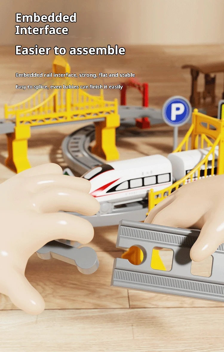 Ensemble de Train Électrique avec Piste – Modèle d’Assemblage & Véhicule à Grande Vitesse (64–119 PCS)