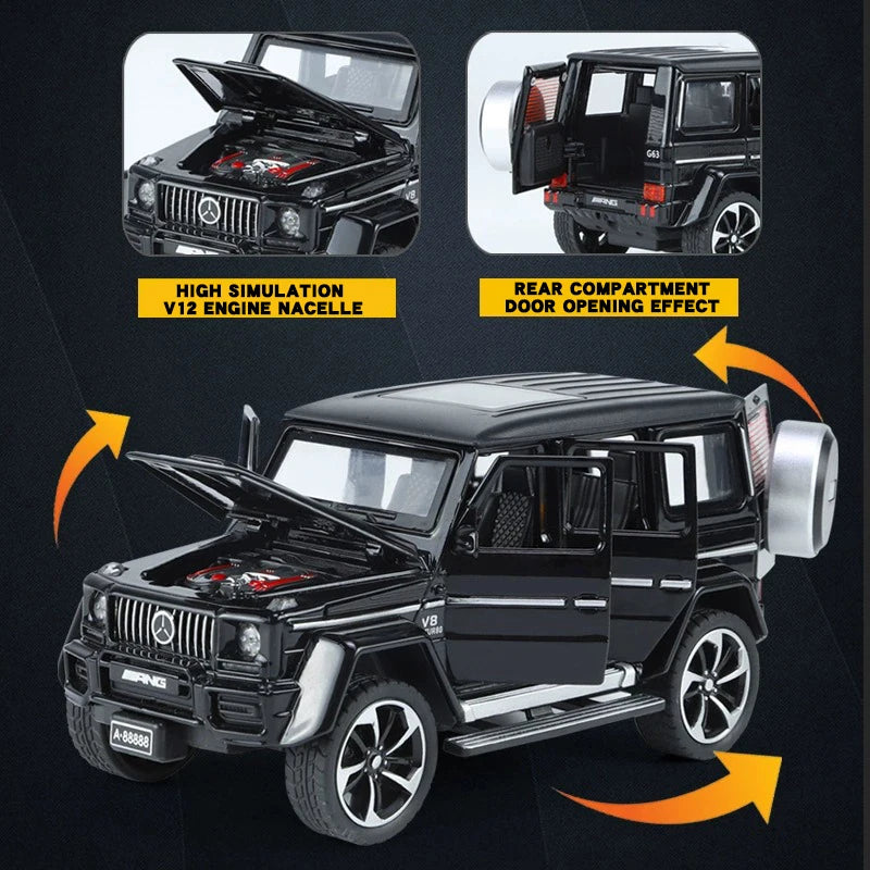 Mercedes-Benz G63 1:32 – Miniature Tout-Terrain Brabus Métal | Son & Lumière