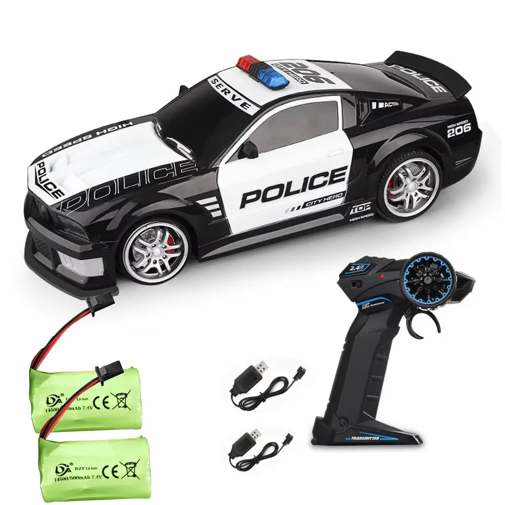 Voiture de Police RC 1:12 – Super Rapide 2.4GHz avec Lumières
