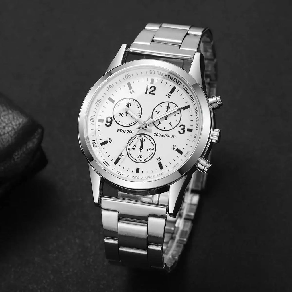 Montre Homme Quartz – Business & Acier Inoxydable (Sans Boîte)