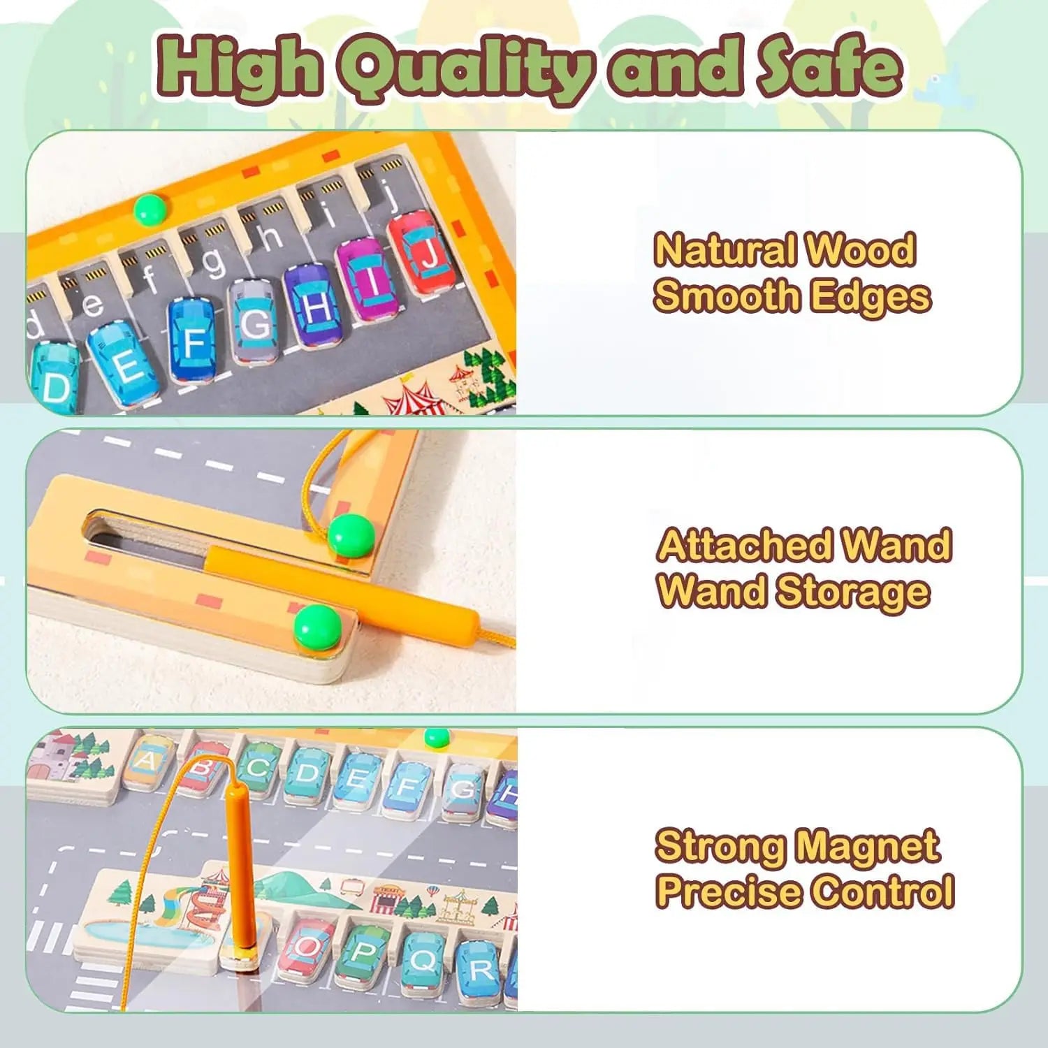 Labyrinthe Magnétique Montessori – Couleurs & Chiffres | Jouet en Bois Motricité Fine (3–5 ans)