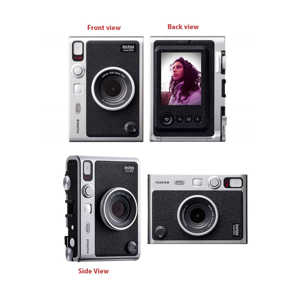 Fujifilm Instax Mini Evo – Caméra Instantanée Hybride | Smartphone Print | Effets Créatifs (Noir & Marron)