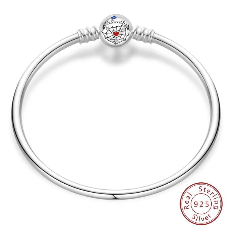 Bracelet en Argent 925 Original – Étoile, Lune & Trèfle Porte-Bonheur