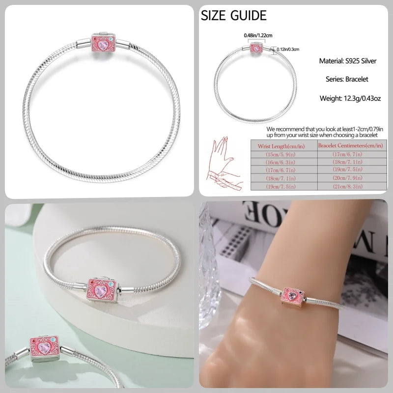 Bracelet en Argent 925 – Cœur Pavé Zircone & Infinity – 17 à 20 cm