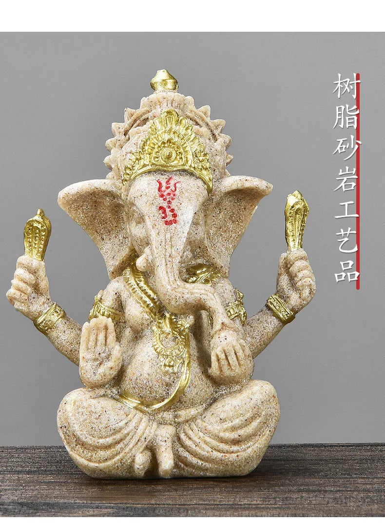 Statue Ganesha Dorée – Décoration Spirituelle & Élégante