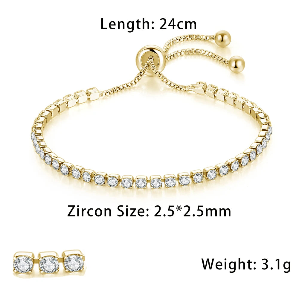 Bracelet Tennis Diamant – Zircone AAA+ Éclat Ultra-Brillant (Plusieurs Tailles)