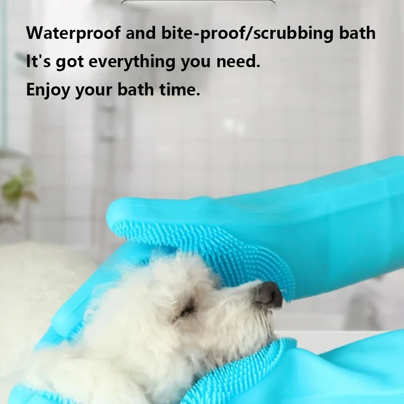 Gant de toilettage en silicone pour chien et chat — brossage et lavage