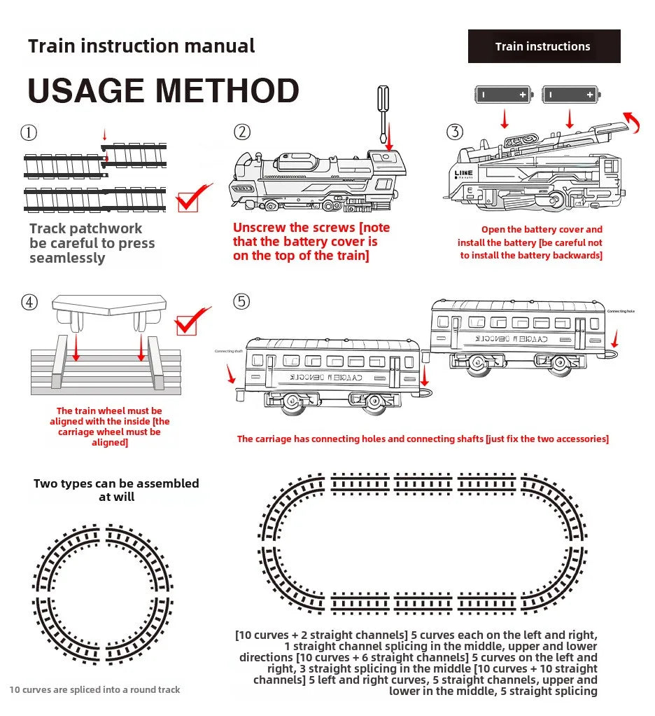 Train Électrique Classique – Pistes Lumineuses & Modèle de Noël (Ensemble Rechargeable)