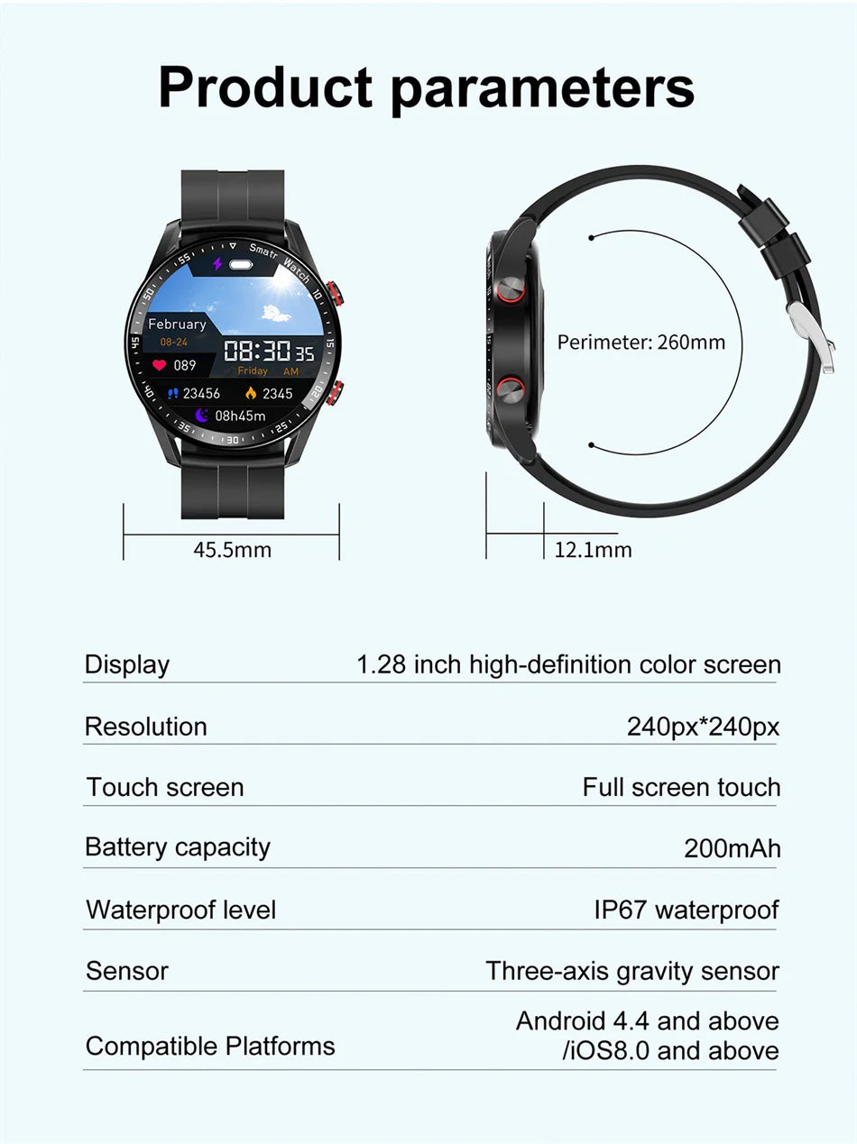 Montre Connectée Bluetooth ChiBear – Écran Rond HD 1.28’’ (IP67)