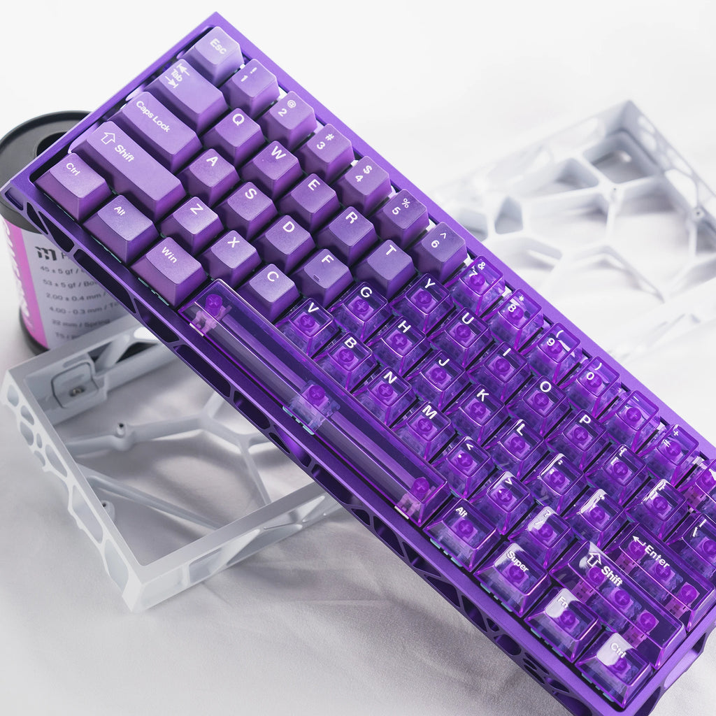 Keycaps Cristal Transparents – 167 Touches PC + PBT (Profil Cherry)