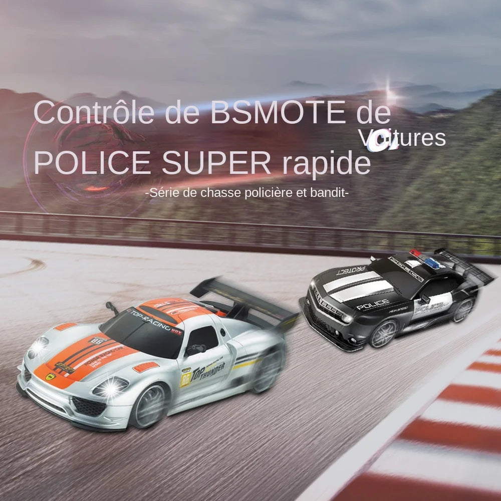 Voiture de Police RC 1:12 – Super Rapide 2.4GHz avec Lumières