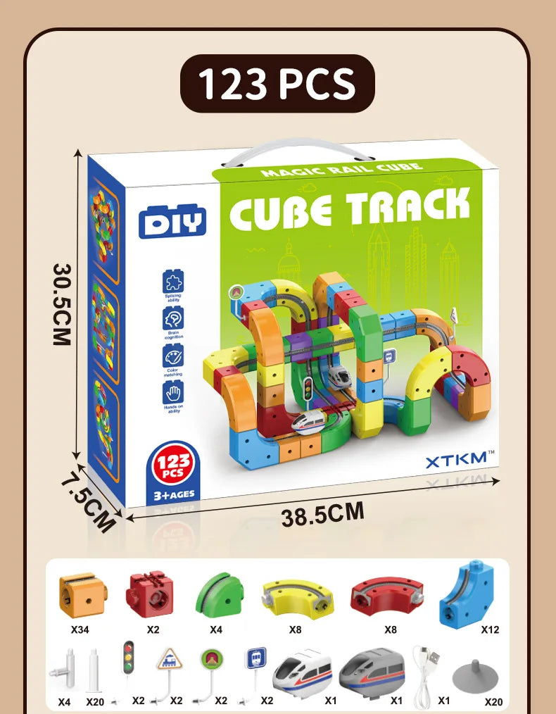 Ensemble de Rails Magnétiques Anti-Gravité – Jouet Construction STEM (51 à 118 pièces)