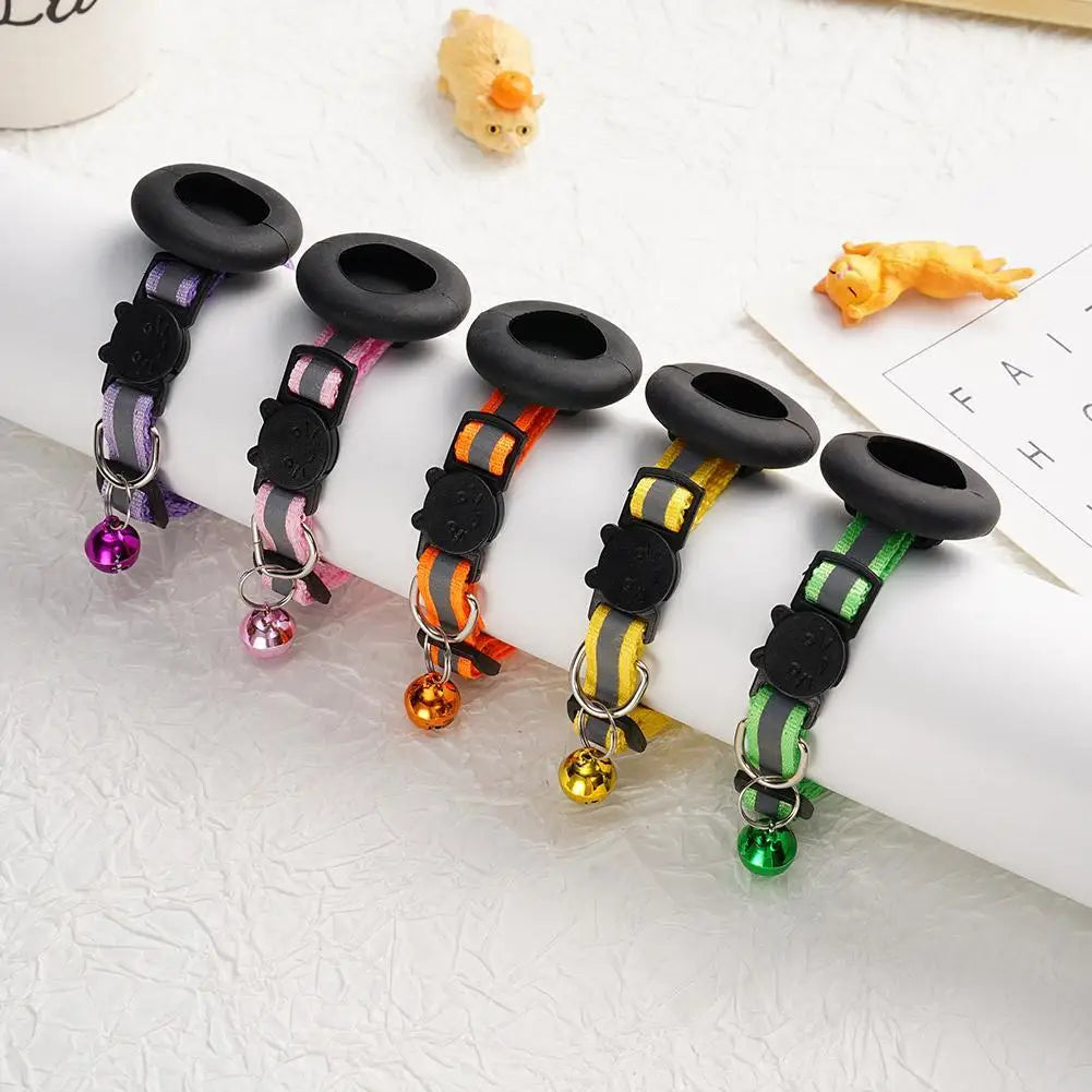 Collier chat pour AirTag avec grelot — réfléchissant et sécurisé