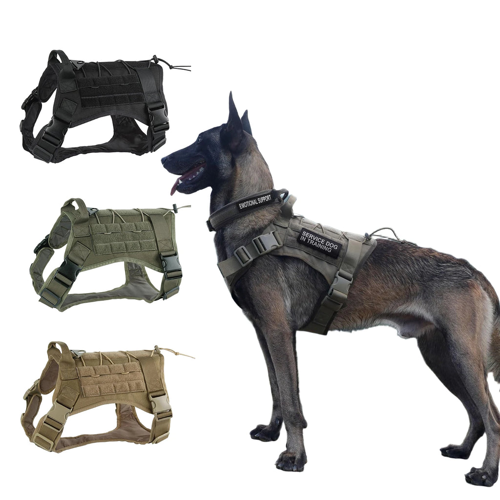 Harnais tactique de service pour grand chien — réglable