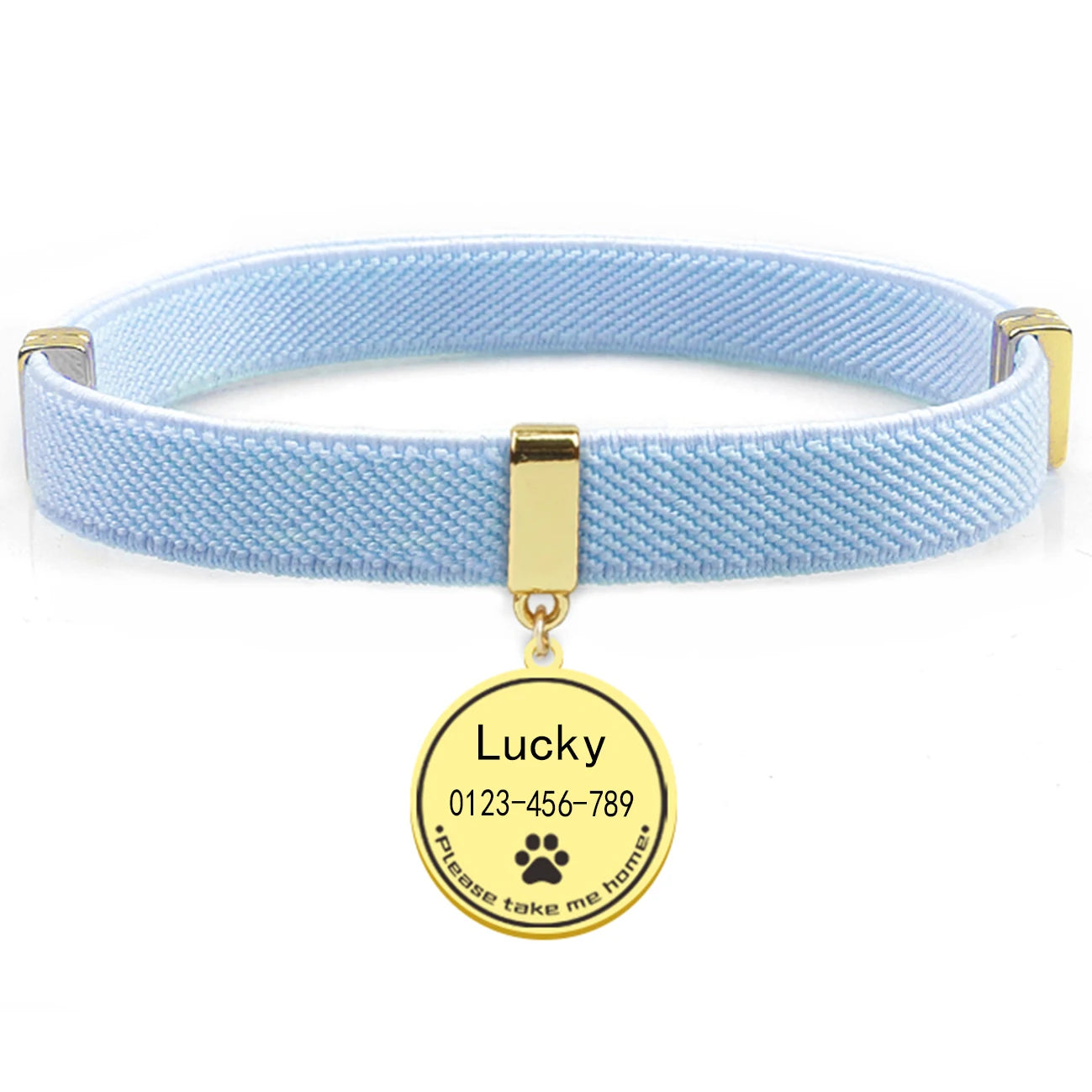 Collier chat personnalisable avec plaque métal gravée — sécurité