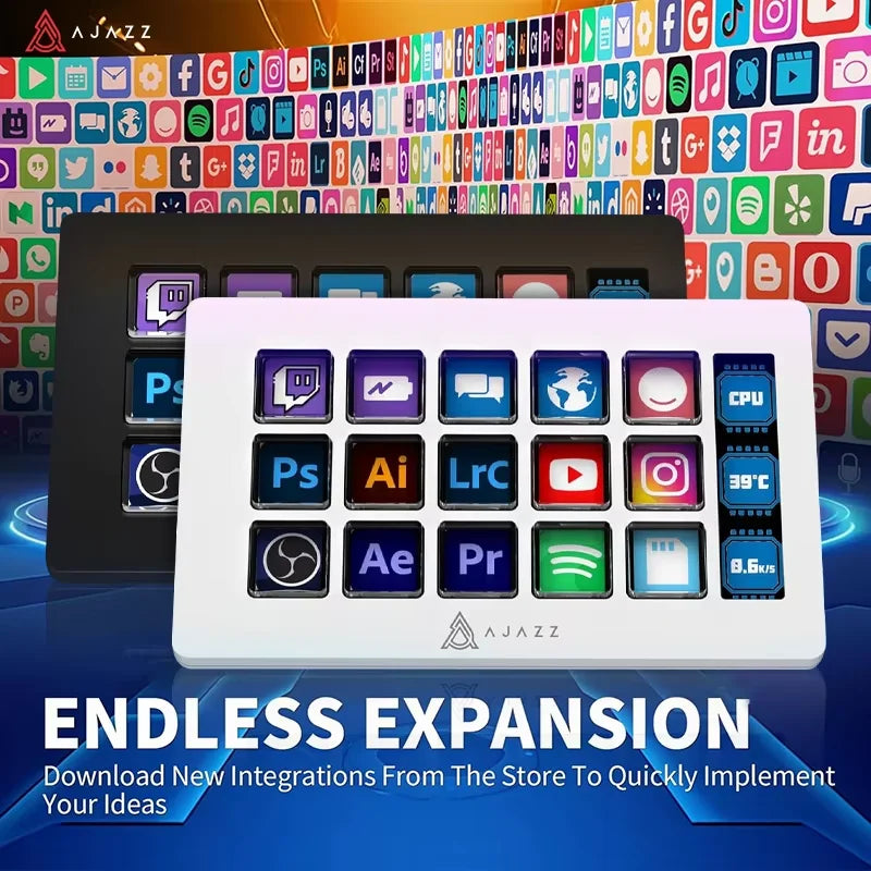 AJAZZ AKP153E – Console Macro 15 Touches avec Écran LCD