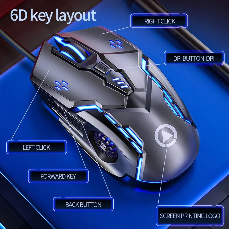 Souris Gaming Filaire G5 – Rétro-éclairage, 6 Boutons Macro, Haute Précision
