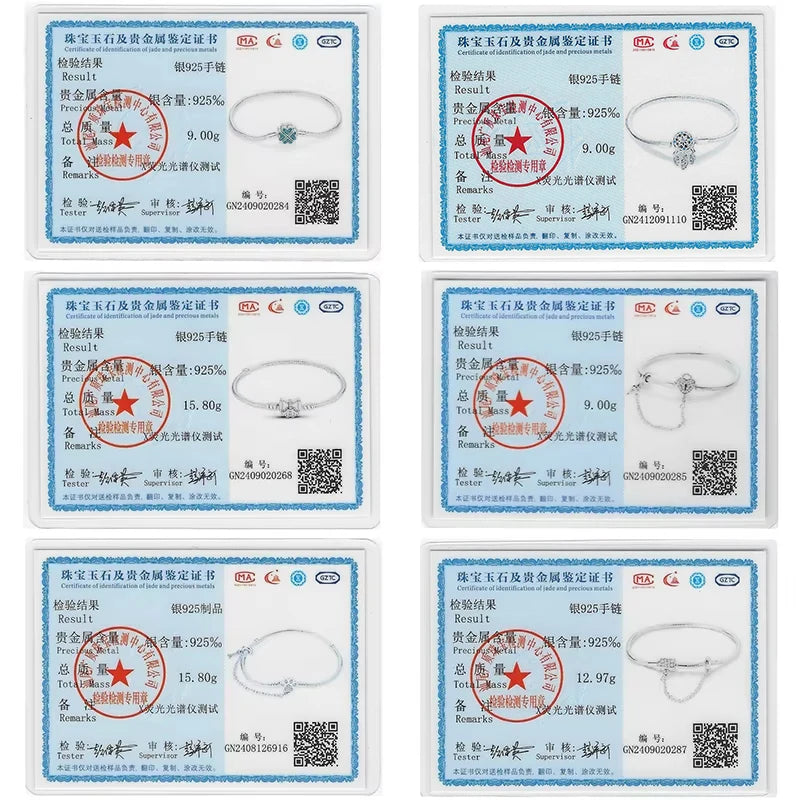 Bracelet en Argent 925 Original – Étoile, Lune & Trèfle Porte-Bonheur