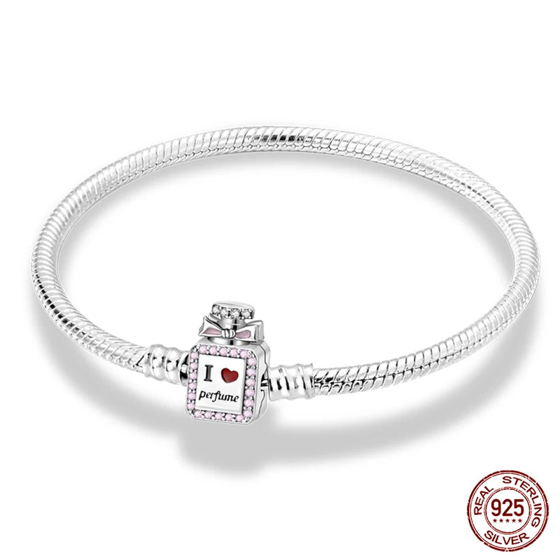 Bracelet en Argent 925 Original – Étoile, Lune & Trèfle Porte-Bonheur