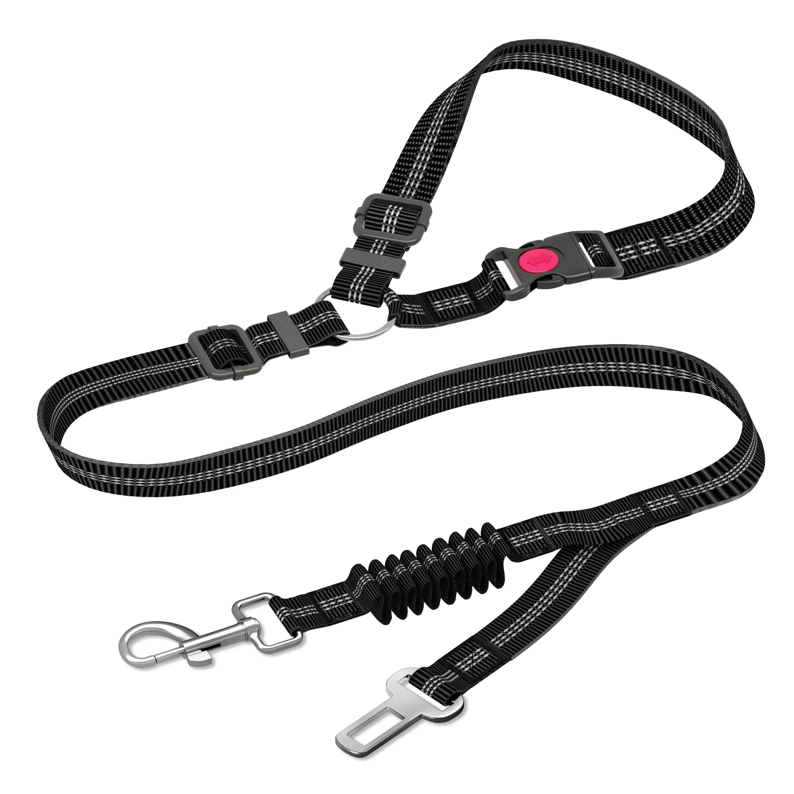 Ceinture de sécurité voiture renforcée pour chien — nylon rayé