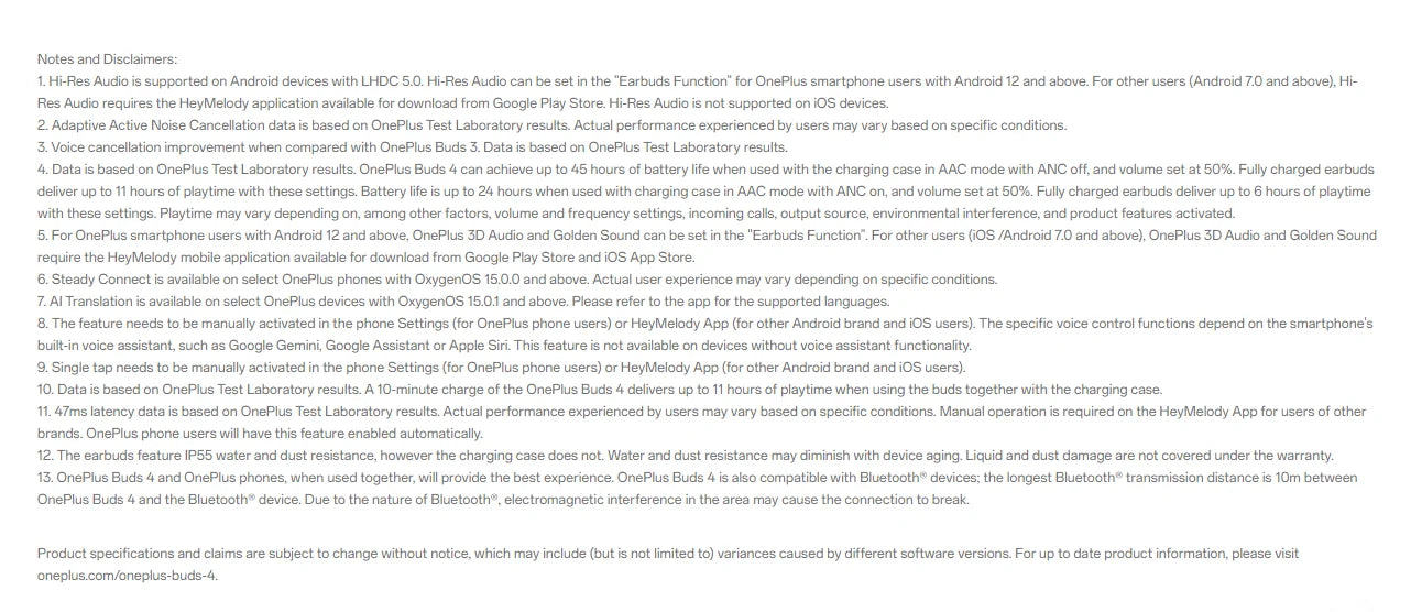 OnePlus Buds 4 – Écouteurs Bluetooth 5.4 ANC 55dB | 45h d’Autonomie | IP55