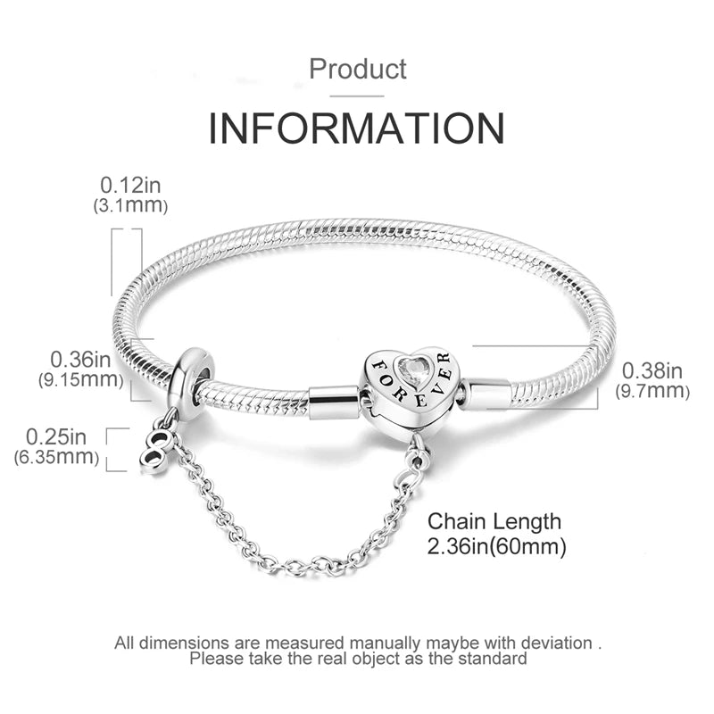 Bracelet en Argent 925 Original – Étoile, Lune & Trèfle Porte-Bonheur