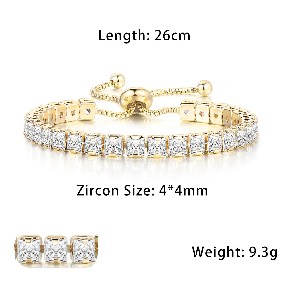 Bracelet Tennis Diamant – Zircone AAA+ Éclat Ultra-Brillant (Plusieurs Tailles)
