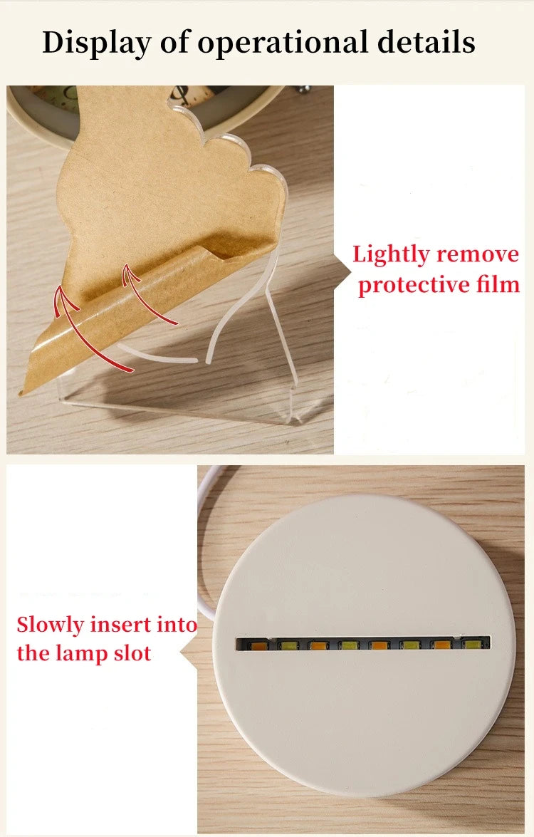 Veilleuse LED 3D Ours – Lumière Nocturne USB Créative & Apaisante