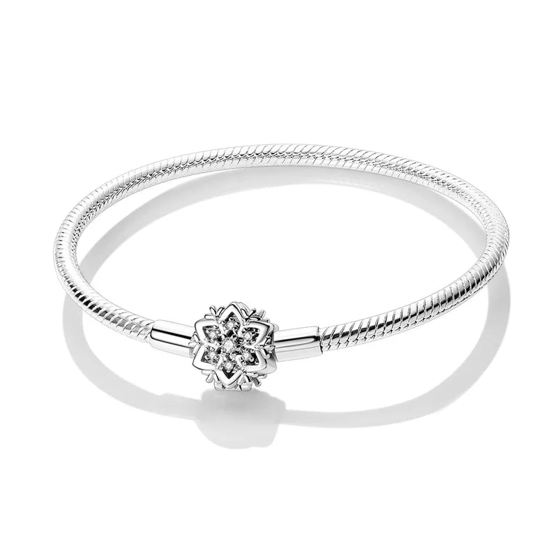 Bracelet en Argent 925 Original – Étoile, Lune & Trèfle Porte-Bonheur