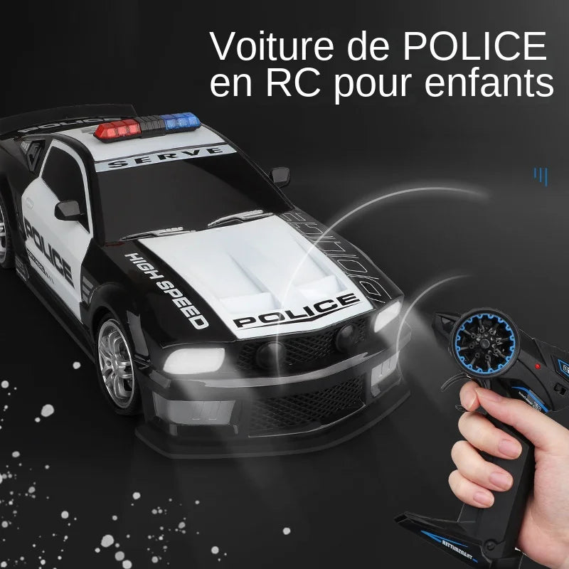 Voiture de Police RC 1:12 – Super Rapide 2.4GHz avec Lumières