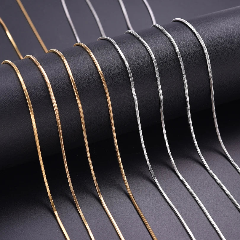 Collier chaîne serpent unisexe – Acier inoxydable 45–70 cm