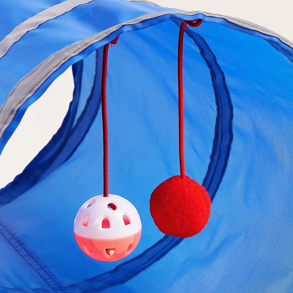 Tunnel de jeu pliable en tissu pour chat