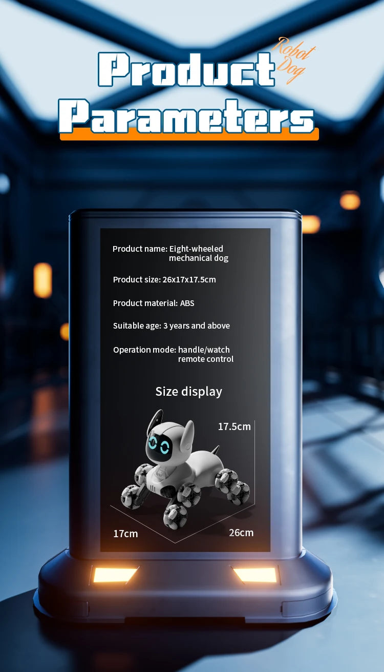 Robot Chien Cascadeur 8WD – Voiture RC Transformable avec Gestes & Lumières