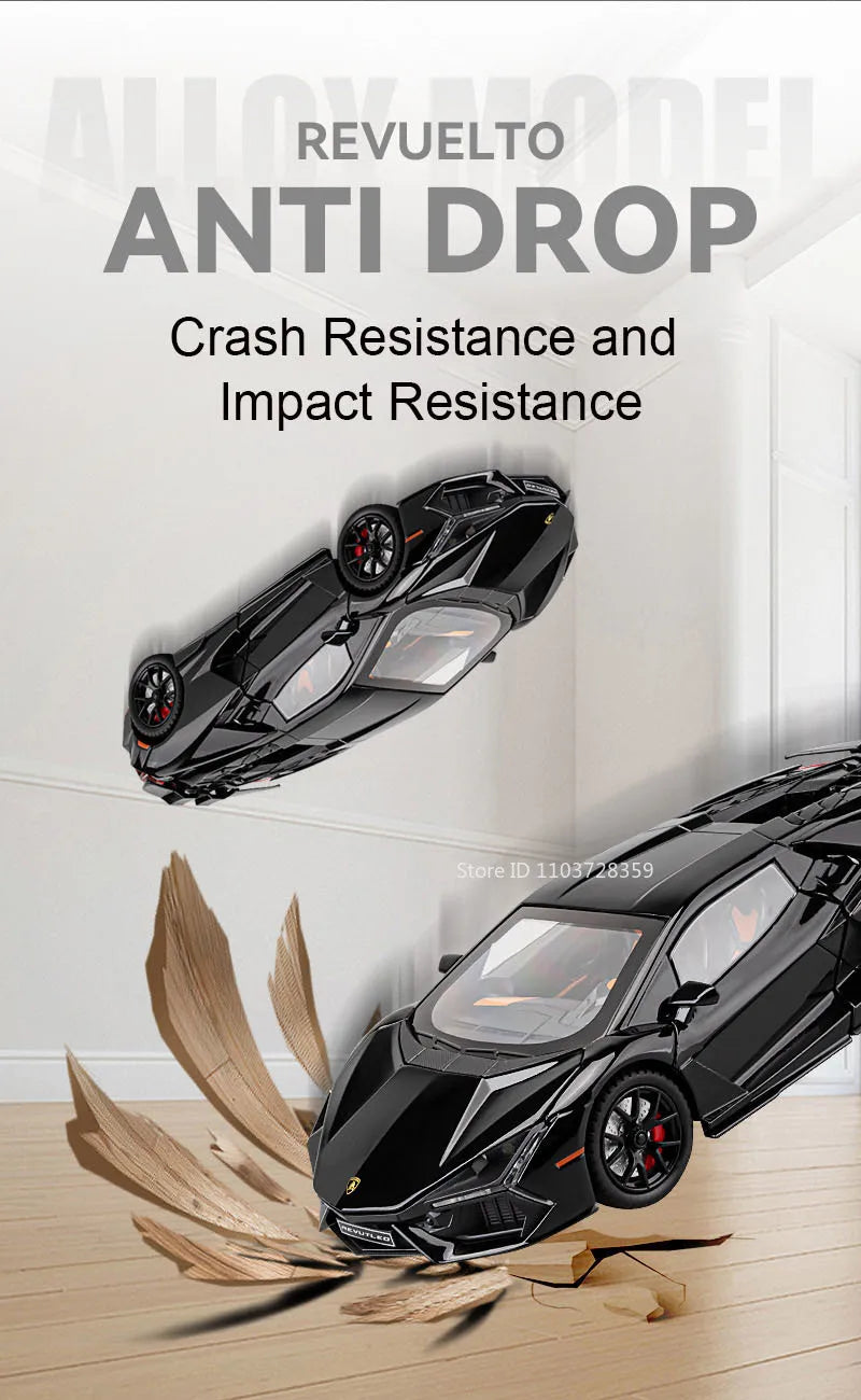 REVUELTO – Supercar Miniature 1:24 en Alliage | Son & Lumière | Portes Ouvrantes