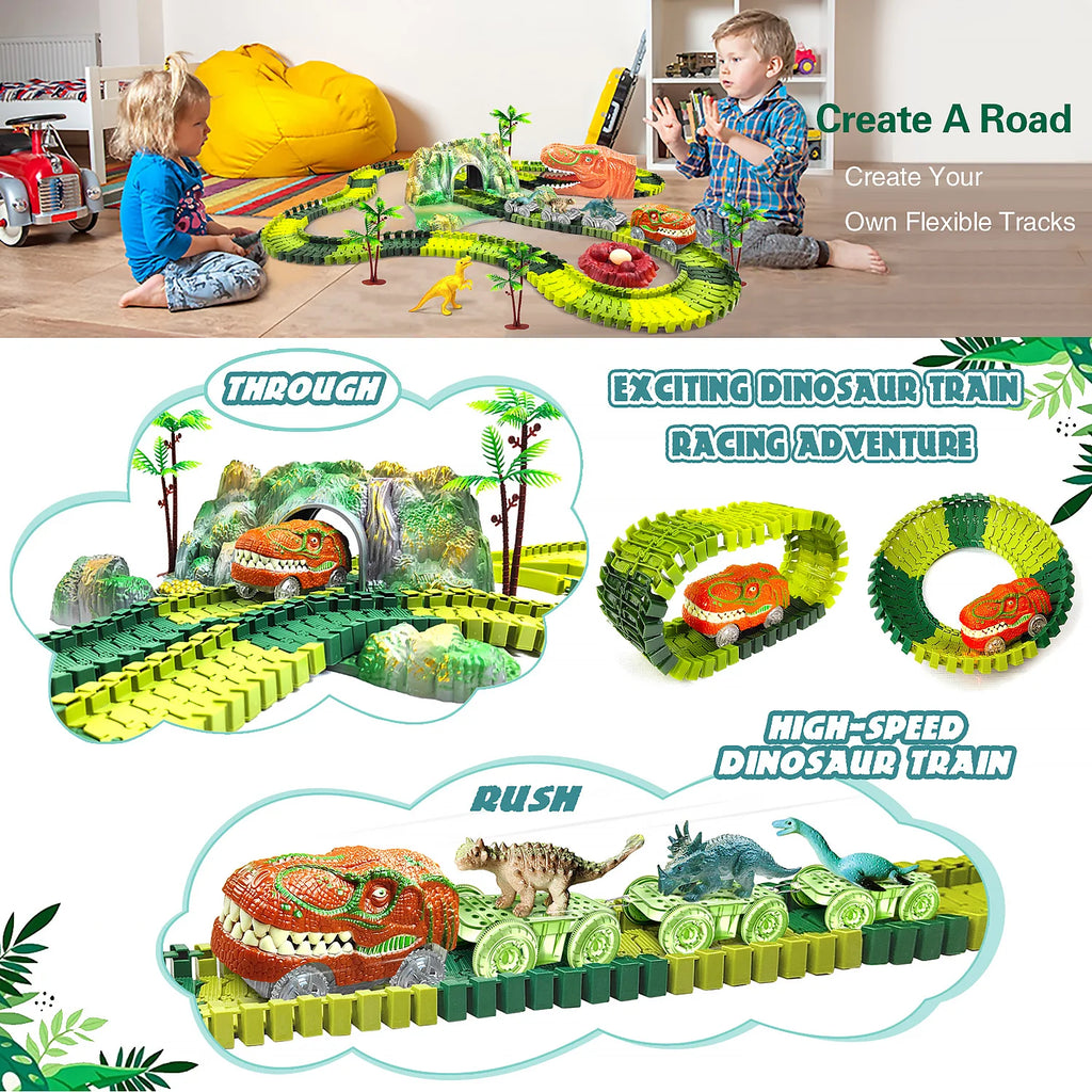 Jouet Train de Dinosaures – Circuit Flexible & Monde Jurassique