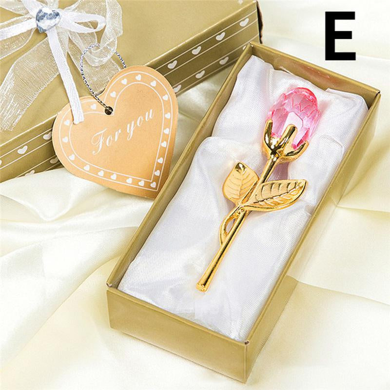 Rose en Cristal – Figurine Décorative Luxe | 6 Couleurs | Cadeau Saint-Valentin & Mariage