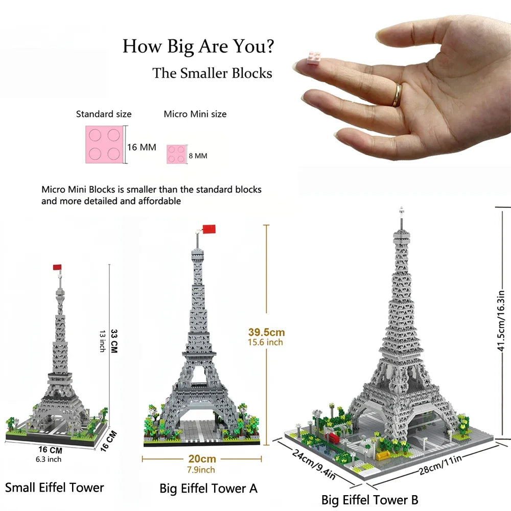 Tour Eiffel Micro Mini Blocs – Kit de Construction Décor & Collection
