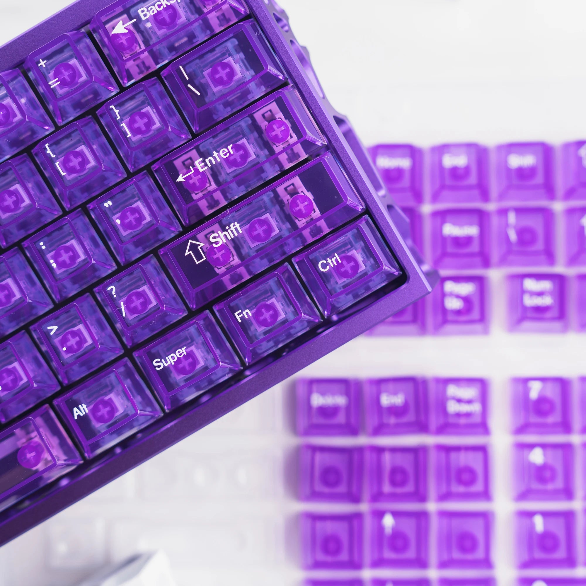 Keycaps Cristal Transparents – 167 Touches PC + PBT (Profil Cherry)