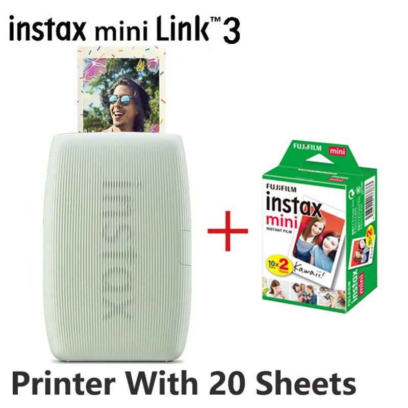 Fujifilm Instax Mini Link 2 – Imprimante Photo Instantanée + Packs Film (Plusieurs Bundles)