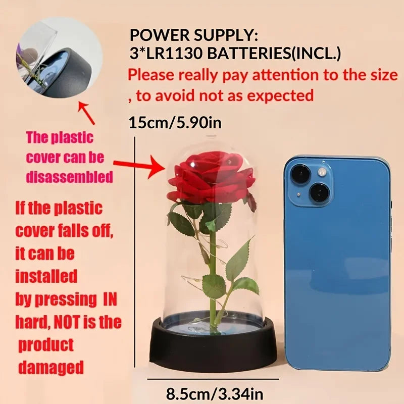 Rose Éternelle Lumineuse – Cadeau Romantique & Décoration Élégante