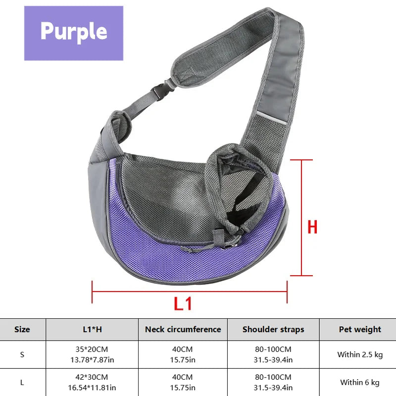 Sac de transport bandoulière respirant pour chat et petit chien
