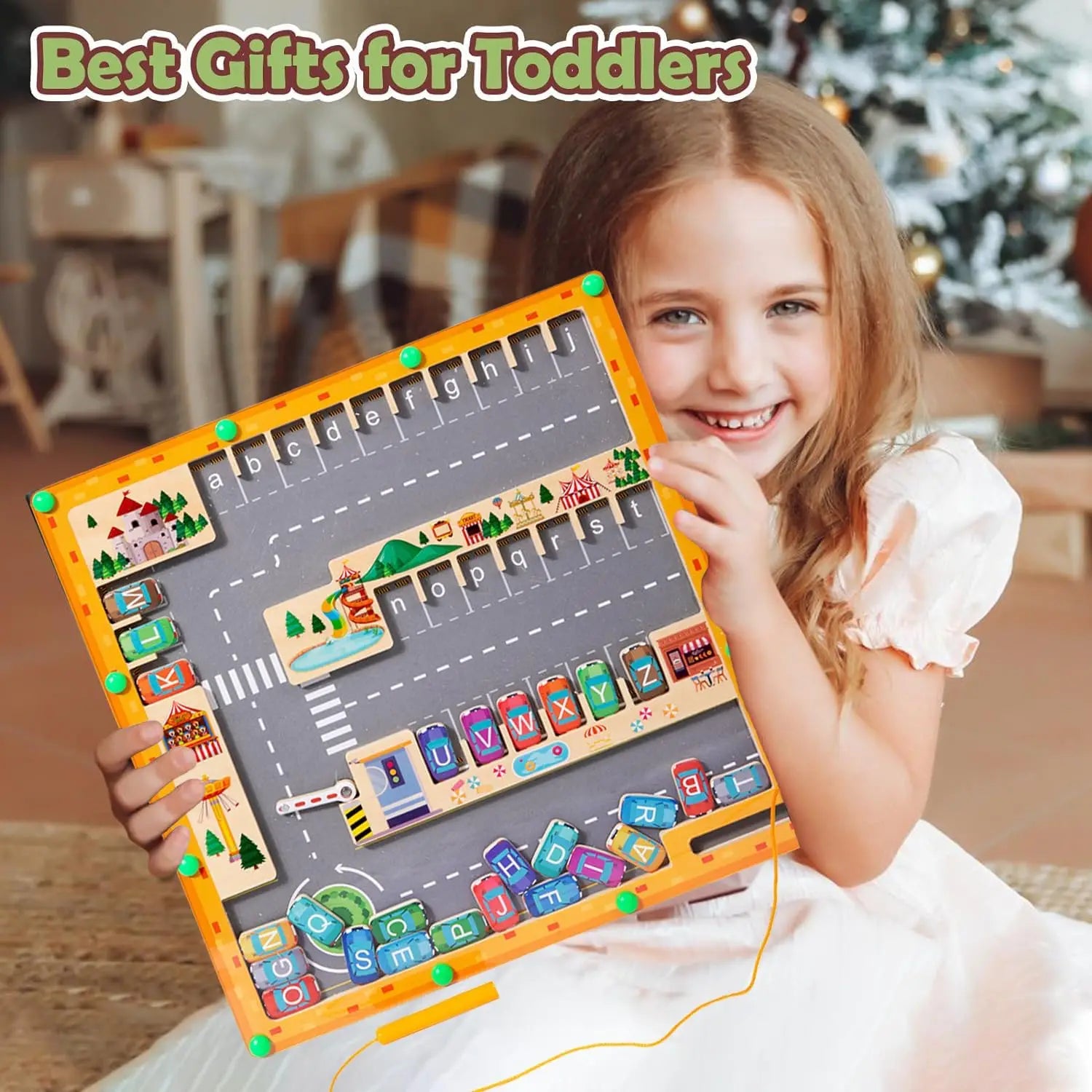 Labyrinthe Magnétique Montessori – Couleurs & Chiffres | Jouet en Bois Motricité Fine (3–5 ans)