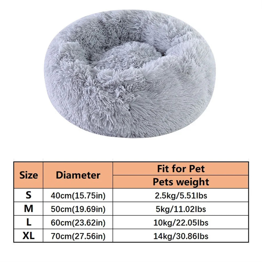 Panier donut moelleux pour chat et chien — apaisant et lavable